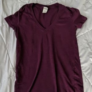XS Victoria's secret pink burgandy t-shirt
